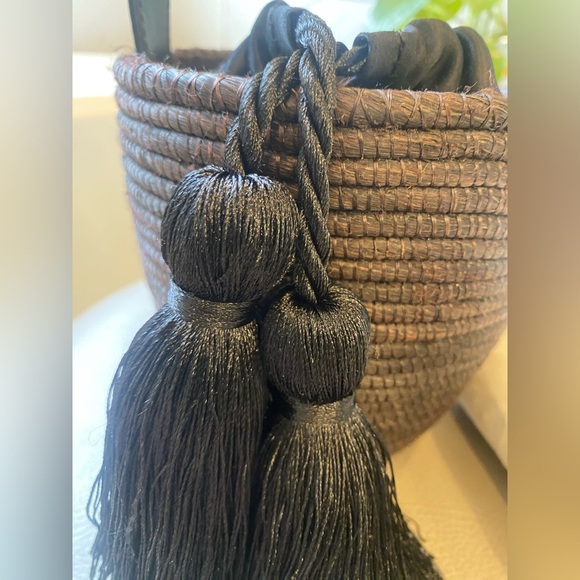 Cesta Collective Woven Bucket Bag  - Black Tassel- Retails $450 - Picture 2 of 9